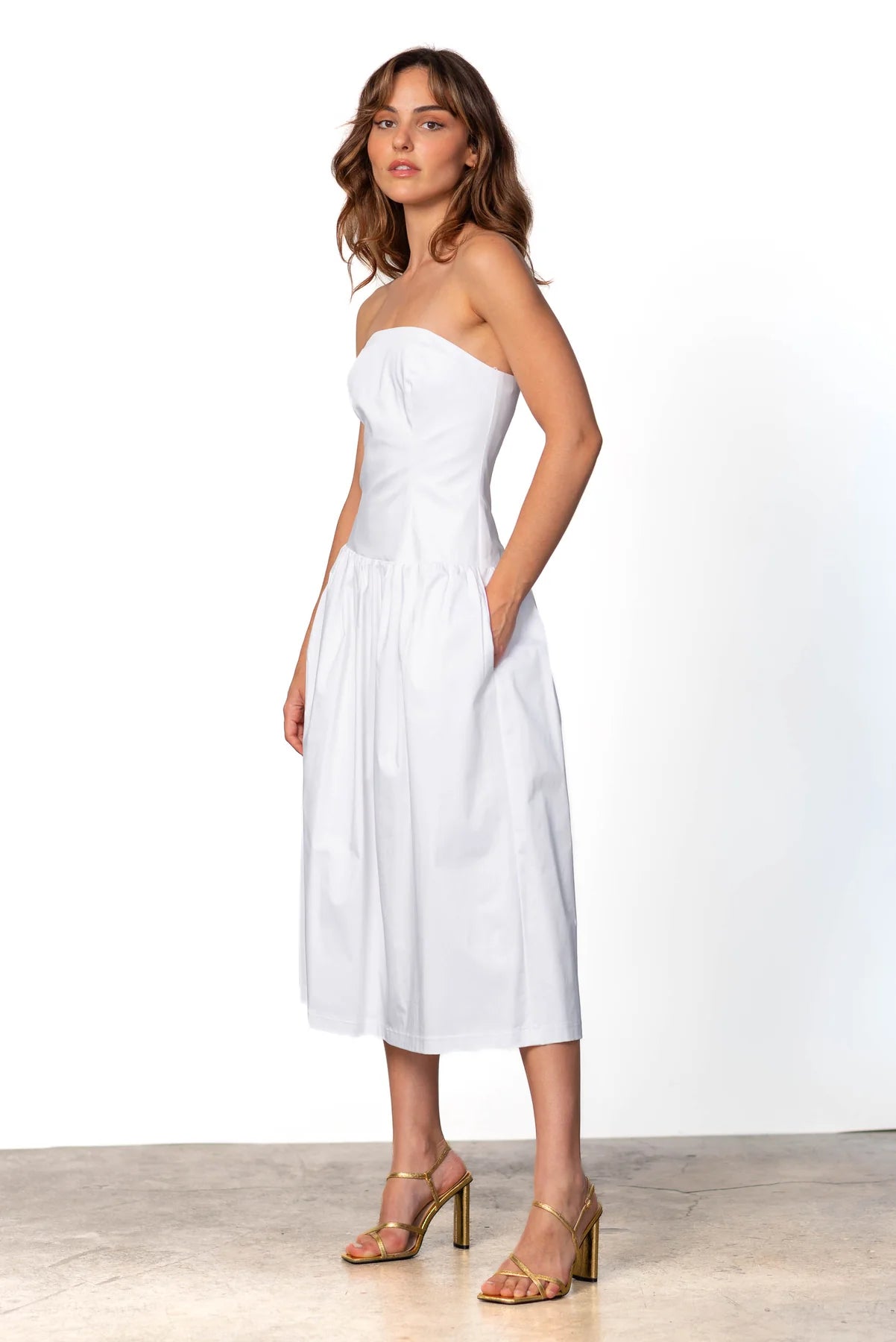 Miranda Dress - White/Pink/Green - BAY WINDOW