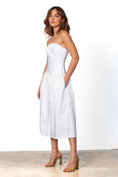 Miranda Dress - White/Pink/Green - BAY WINDOW