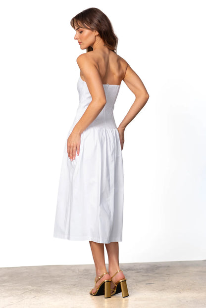 Miranda Dress - White/Pink/Green - BAY WINDOW