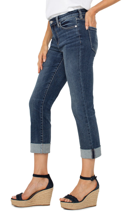 Charlie Crop Wide Rolled Cuff - Wells - BAY WINDOW