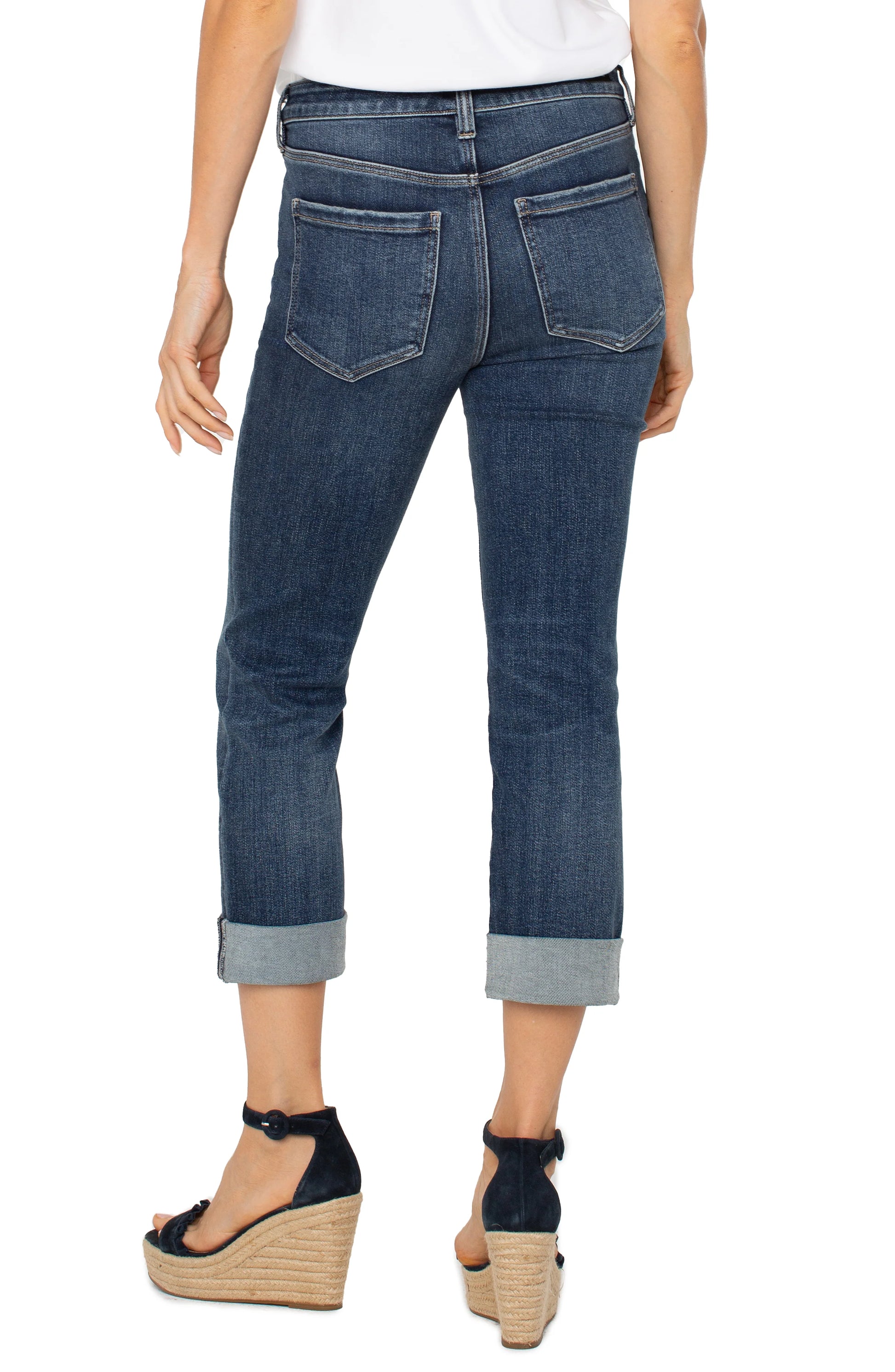 Charlie Crop Wide Rolled Cuff - Wells - BAY WINDOW