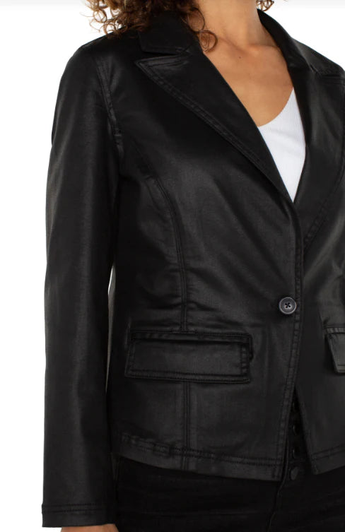 Notch Collar One Button Blazer - BAY WINDOW