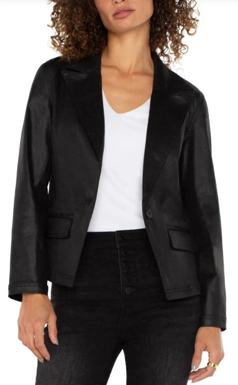 Notch Collar One Button Blazer - BAY WINDOW