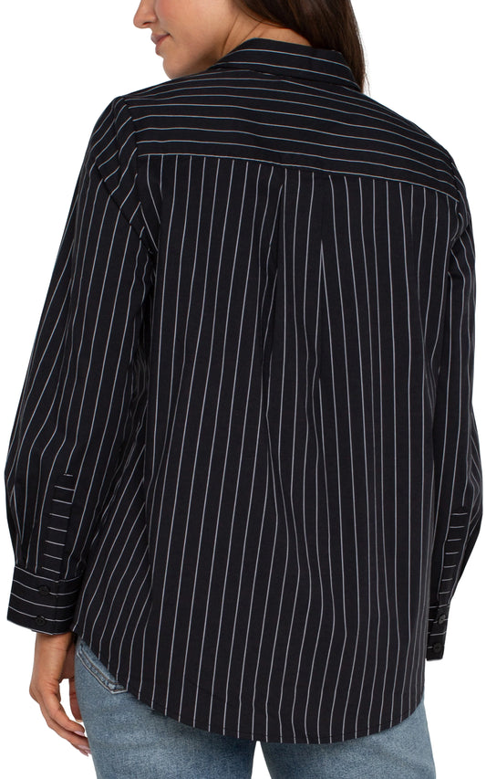 Classic Fit Button Front Poplin Shirt - BAY WINDOW