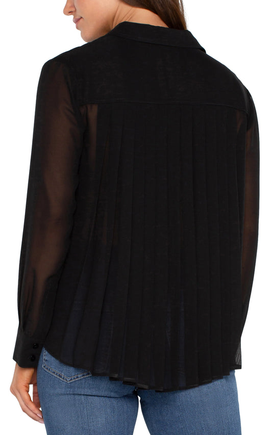 LS Woven Pleat Detail Top - BAY WINDOW