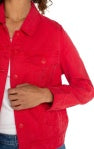 Trucker Jacket w/ Shirred Back - Geranium - BAY WINDOW
