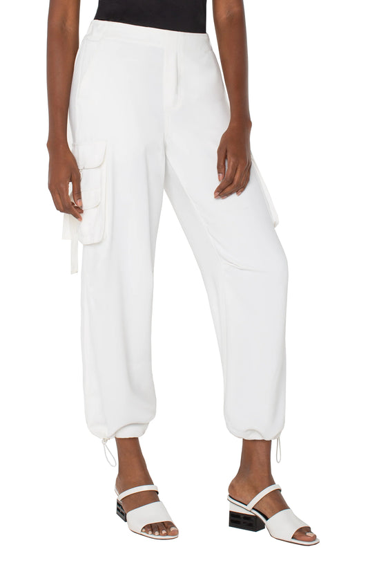 Pull On Parachute Cargo Pants - Porcelain - BAY WINDOW