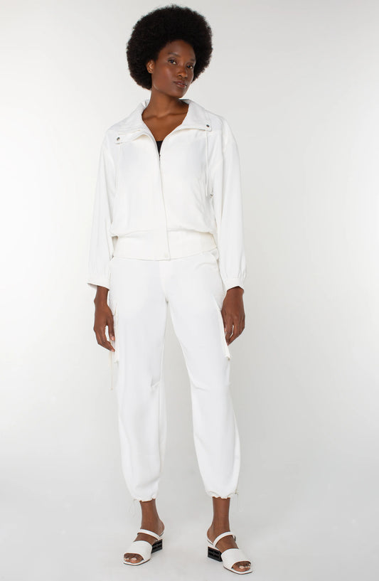 Pull On Parachute Cargo Pants - Porcelain - BAY WINDOW
