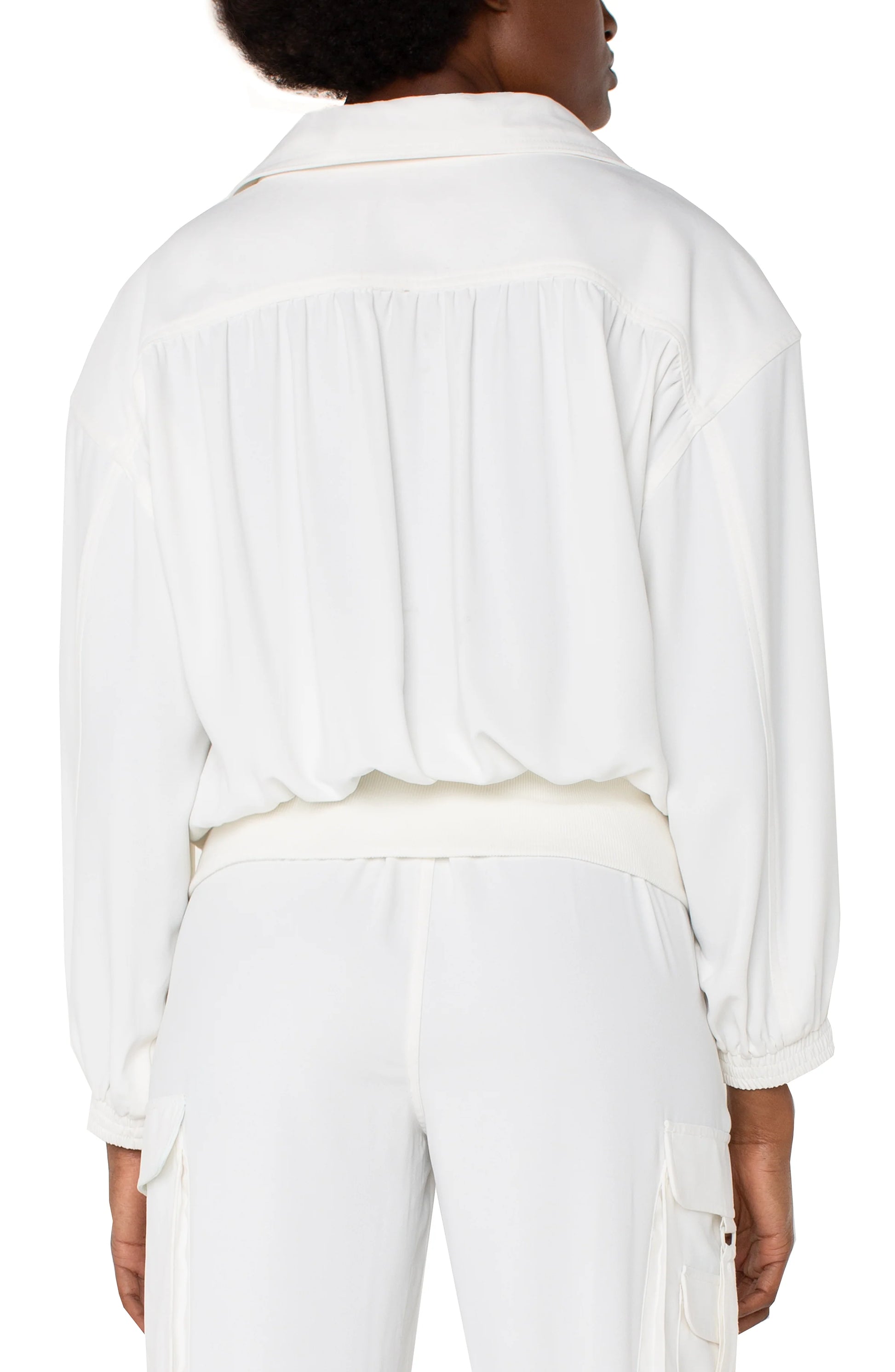 Zip Up Dolman Jacket - Porcelain - BAY WINDOW