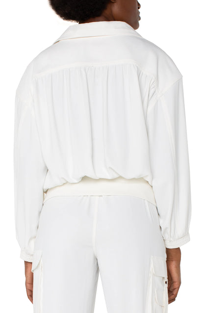 Zip Up Dolman Jacket - Porcelain - BAY WINDOW