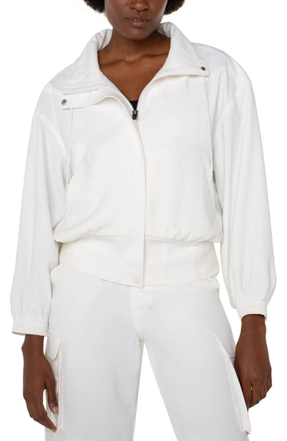 Zip Up Dolman Jacket - Porcelain - BAY WINDOW