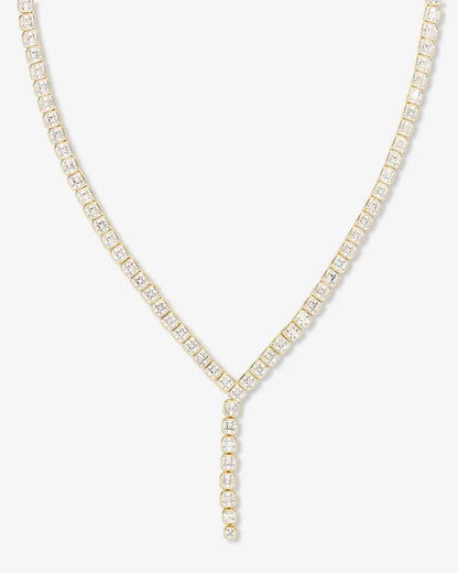 Duchess Lariat Tennis Necklace 16" - Gold - BAY WINDOW