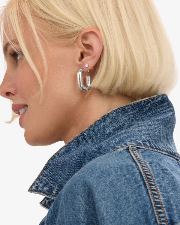 Frankie Chain Huggies Hoops - BAY WINDOW