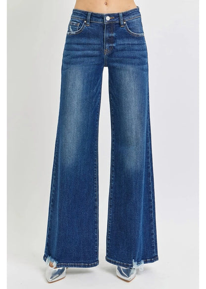 Mid Rise Wide Leg Jeans