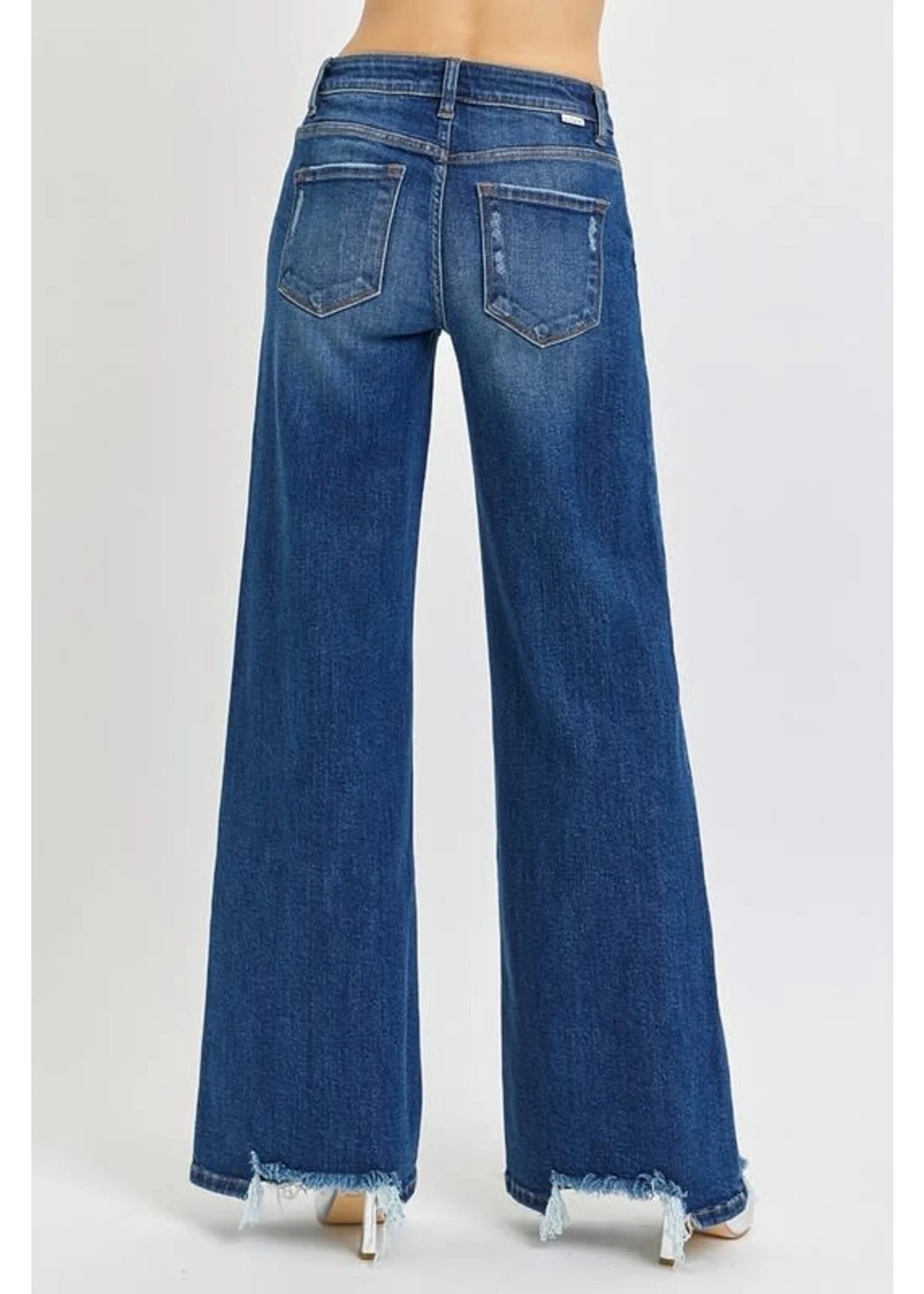 Mid Rise Wide Leg Jeans