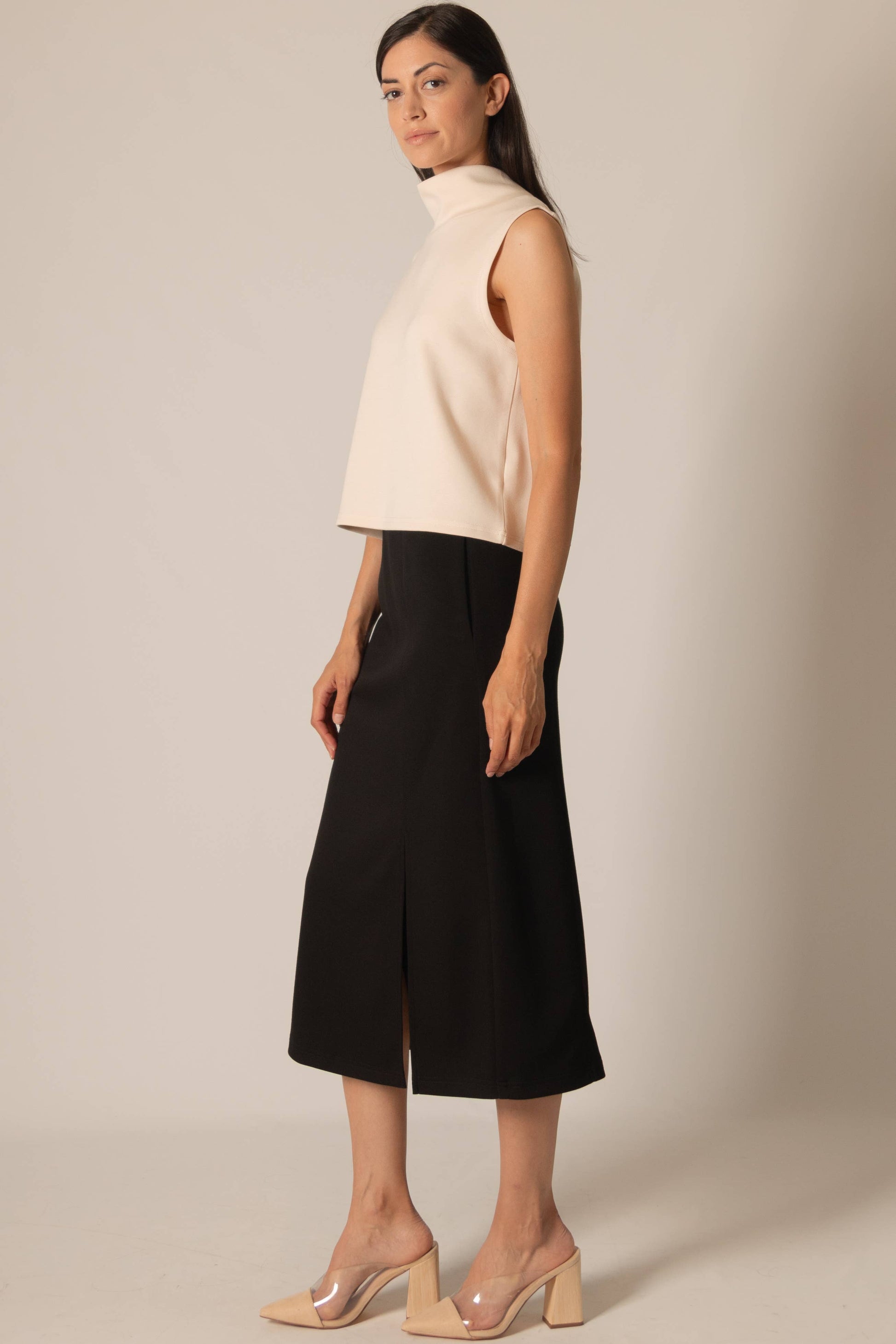 P. CILL Butter Modal Midi Side Slit Skirt - BAY WINDOW