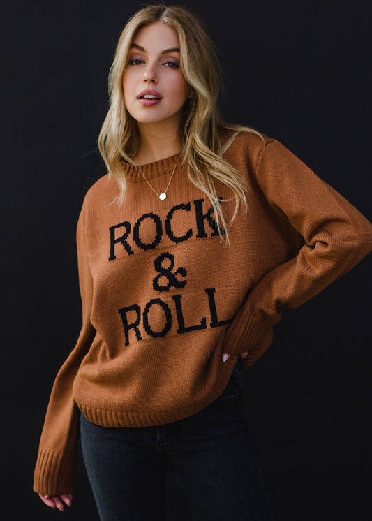 Brown Rock & Roll Sweater - BAY WINDOW