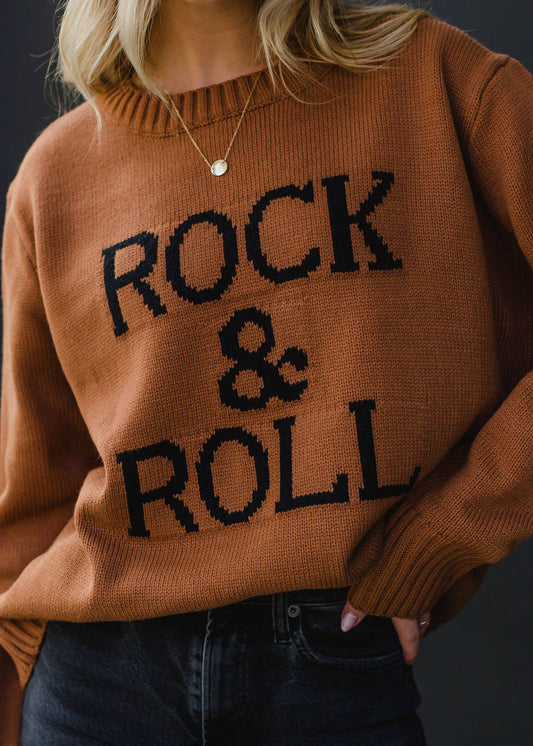 Brown Rock & Roll Sweater - BAY WINDOW