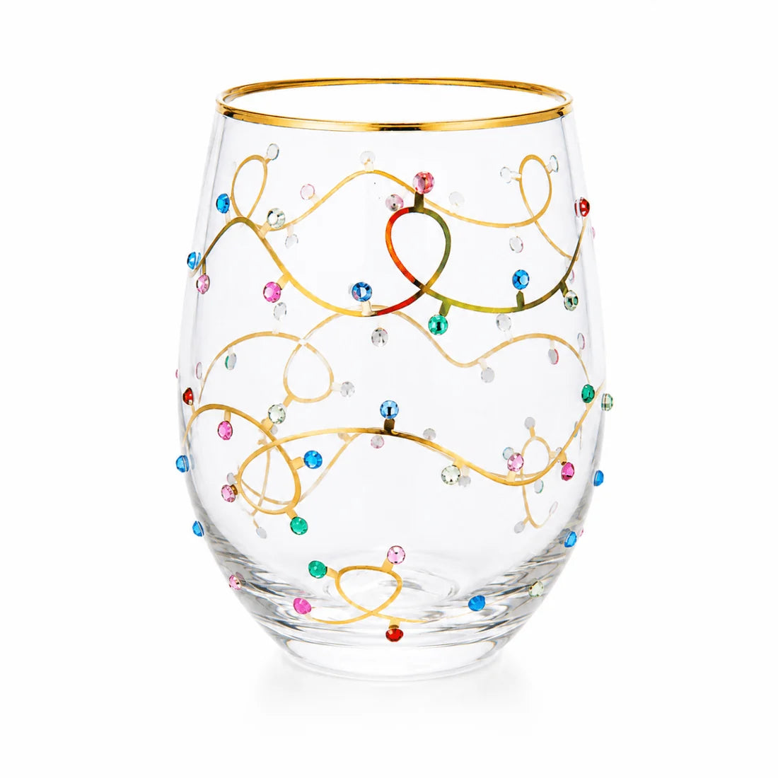 Rhinestone Lights Stemless Wine Glass