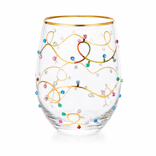 Rhinestone Lights Stemless Wine Glass