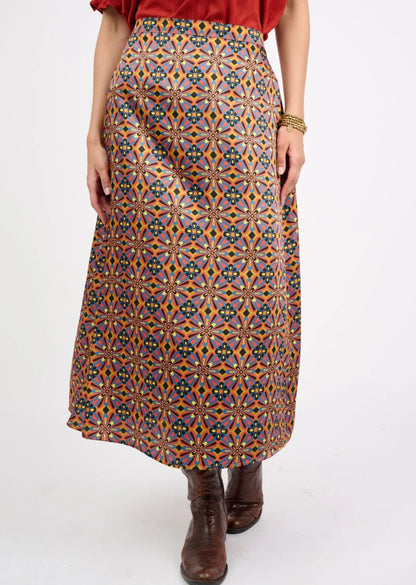 Midi Print Skirt