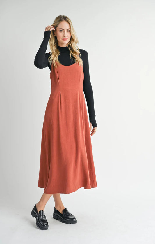 Sugarloaf Midi Dress (Marsala) - BAY WINDOW