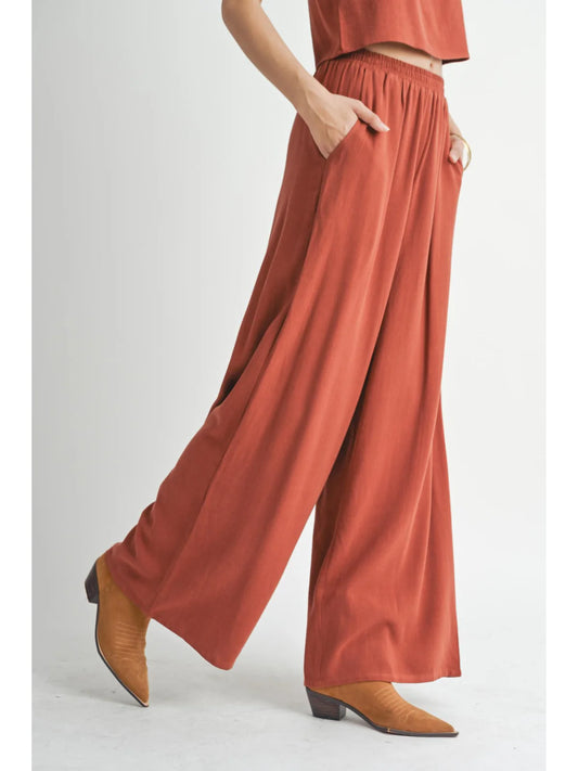Sugarloaf Wide Leg Linen Pants - BAY WINDOW