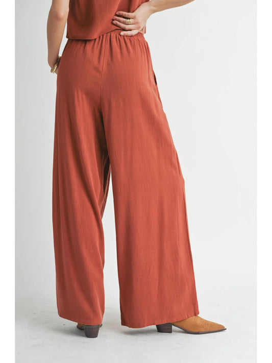 Sugarloaf Wide Leg Linen Pants - BAY WINDOW