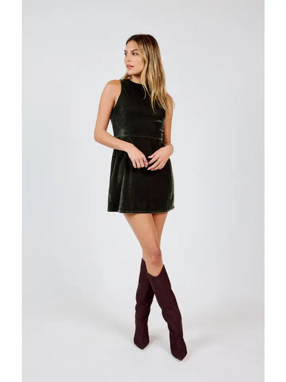 Midnight Oil Velvet Mini Dress - BAY WINDOW