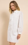 Sundream Eyelet Shirt Mini Dress - White - BAY WINDOW