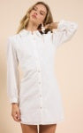 Sundream Eyelet Shirt Mini Dress - White - BAY WINDOW
