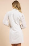 Sundream Eyelet Shirt Mini Dress - White - BAY WINDOW