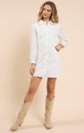 Sundream Eyelet Shirt Mini Dress - White - BAY WINDOW