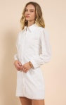 Sundream Eyelet Shirt Mini Dress - White - BAY WINDOW