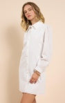 Sundream Eyelet Shirt Mini Dress - White - BAY WINDOW