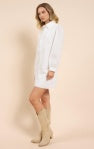 Sundream Eyelet Shirt Mini Dress - White - BAY WINDOW