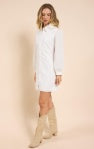 Sundream Eyelet Shirt Mini Dress - White - BAY WINDOW