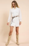 Sundream Eyelet Shirt Mini Dress - White - BAY WINDOW
