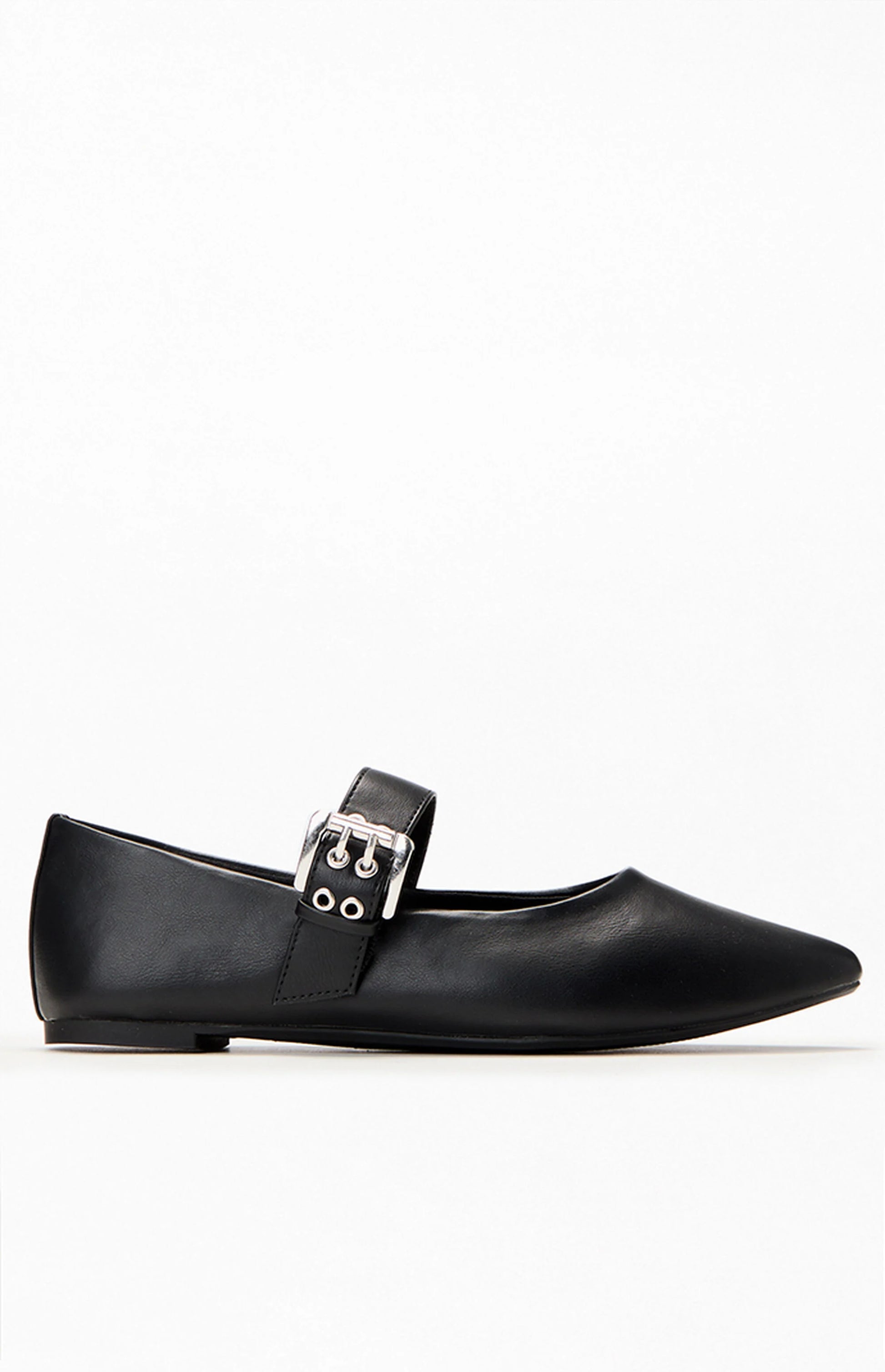 Spinning Around Vegan Leather Flat - Black - BAY WINDOW