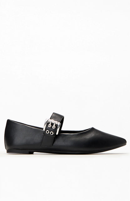 Spinning Around Vegan Leather Flat - Black - BAY WINDOW