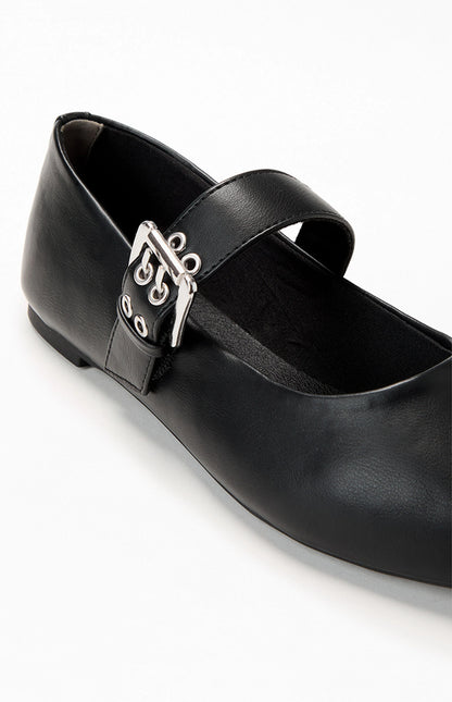 Spinning Around Vegan Leather Flat - Black - BAY WINDOW