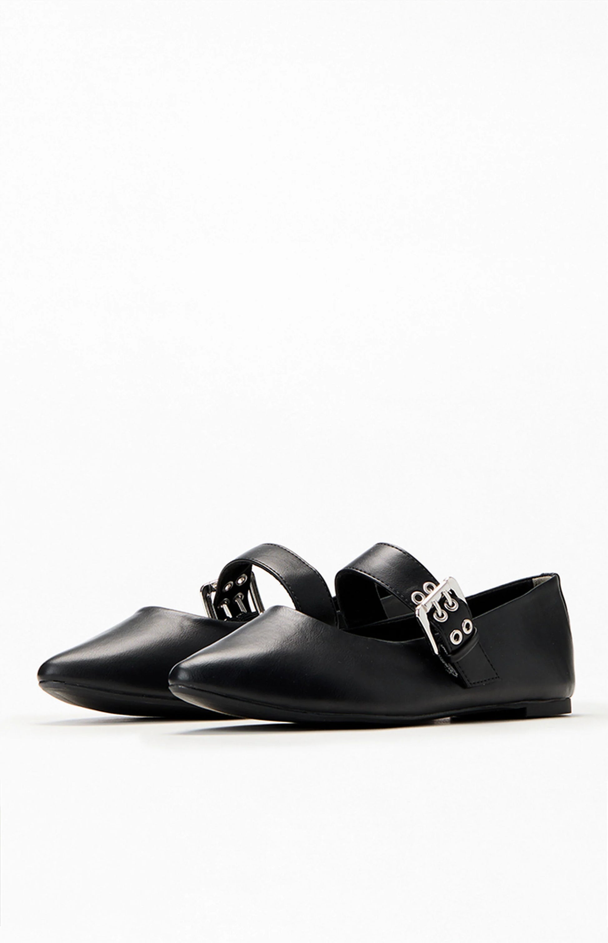 Spinning Around Vegan Leather Flat - Black - BAY WINDOW