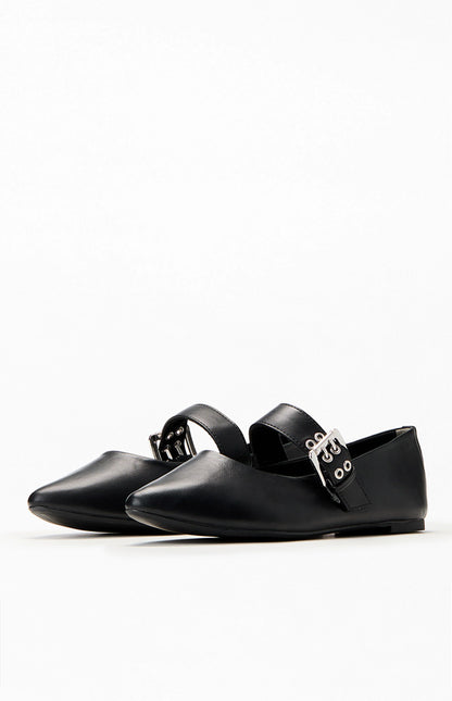 Spinning Around Vegan Leather Flat - Black - BAY WINDOW