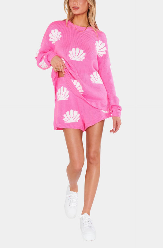 Boardwalk Shorts - Hot Pink Shell Knit - BAY WINDOW