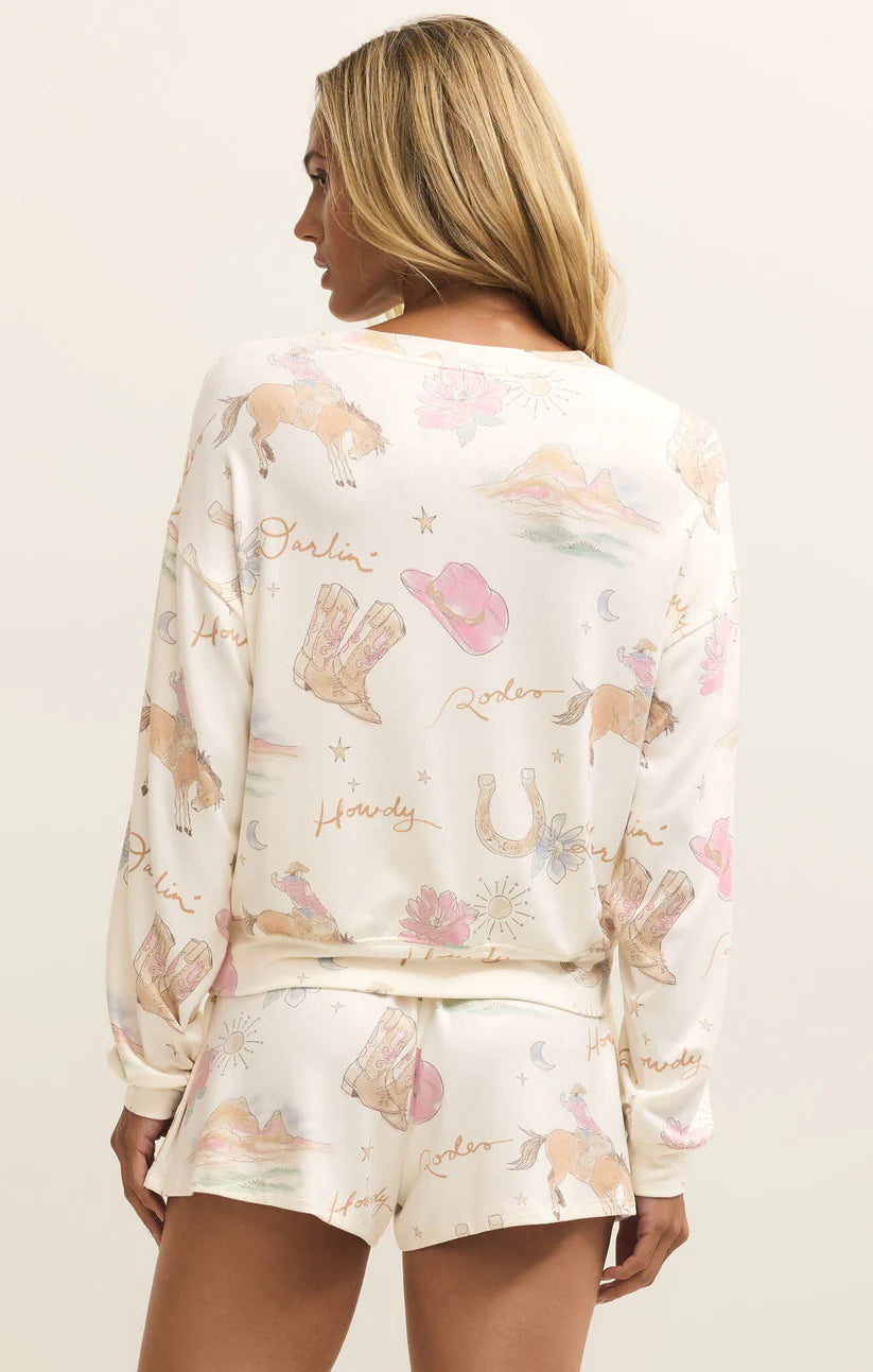 Desert Rose LS Top - Vanilla Ice