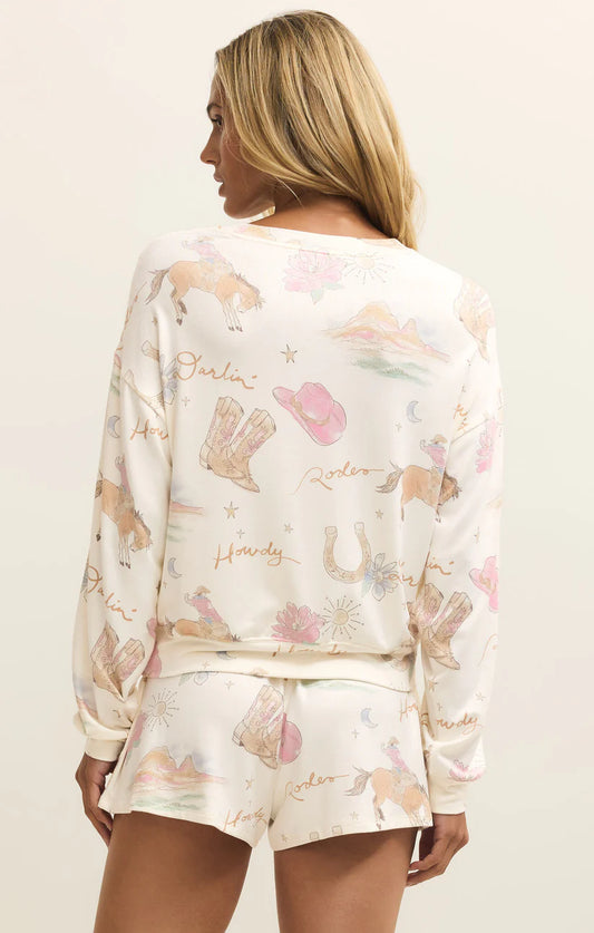Desert Rose LS Top - Vanilla Ice