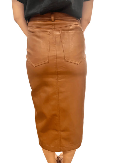 Leather Midi Skirt - BAY WINDOW