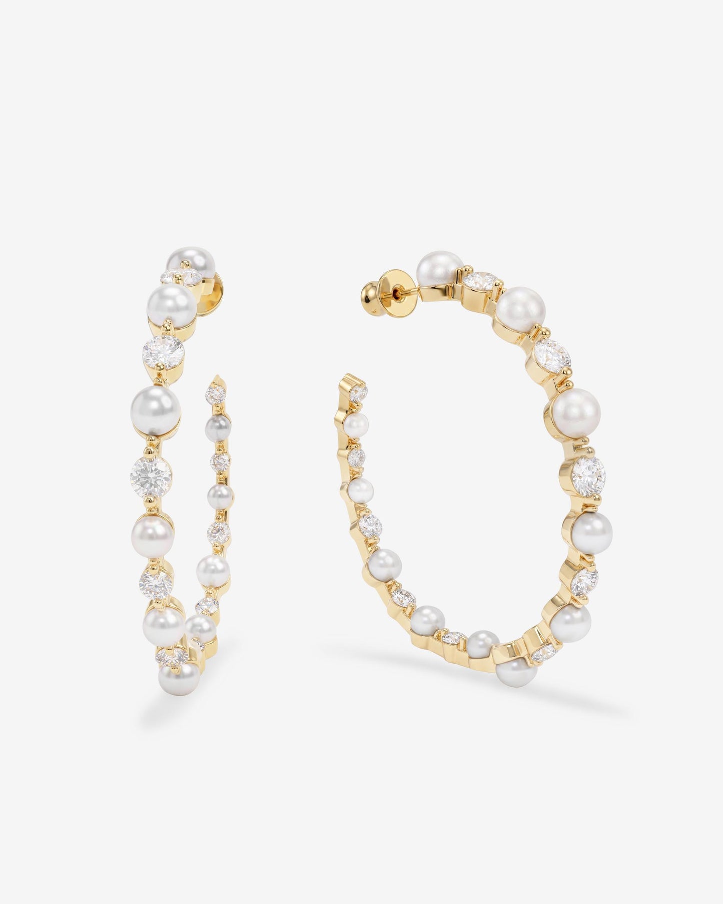 She's An Icon Pearl Hoops 2"