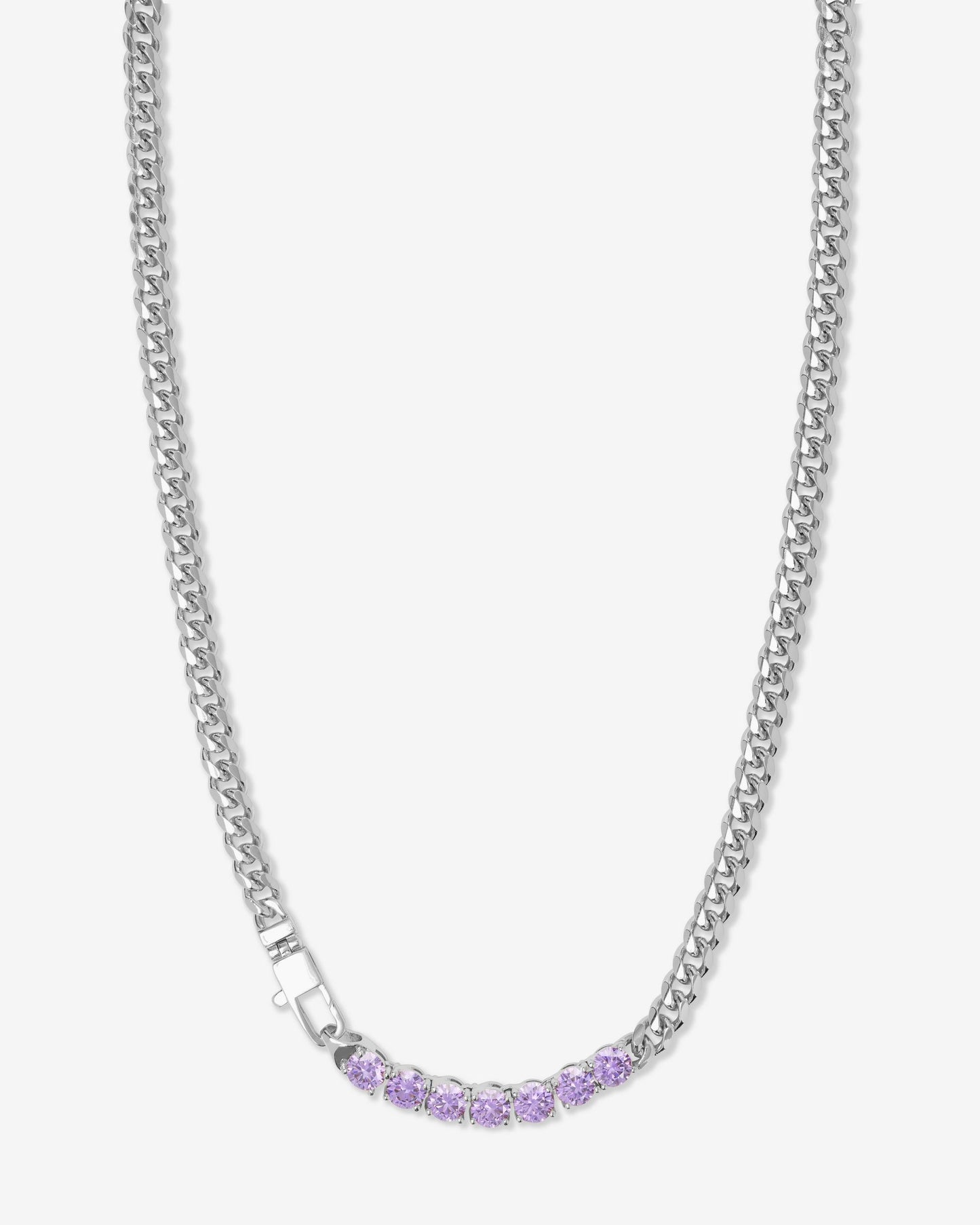 Julian Loves Amethyst Necklace 5mm - silver16