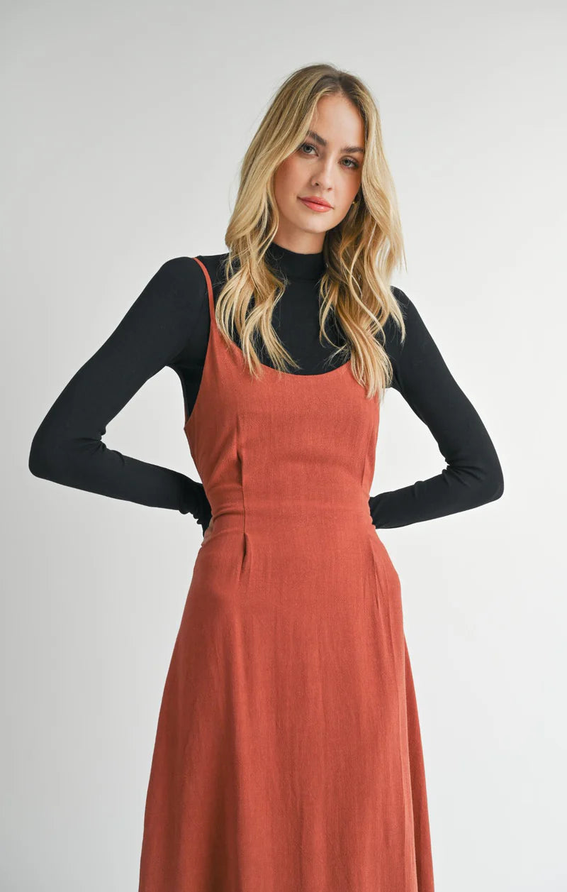 Sugarloaf Midi Dress (Marsala)